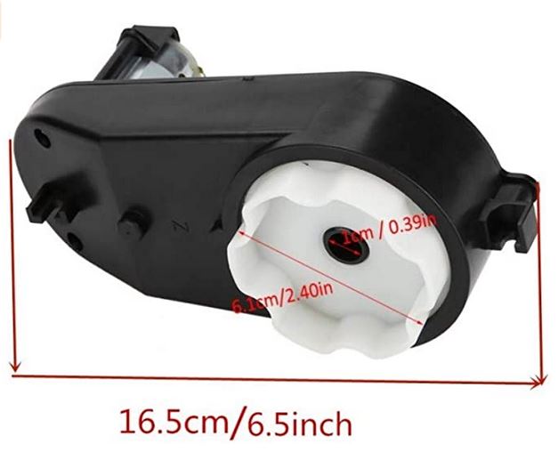 12V Car and Bike Gearbox WITH Motor, 17000 RPM, 12mm Inner Diameter 6 Grooves - Gearbox RS390
