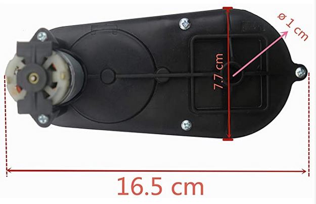 12V Car and Bike Gearbox WITH Motor, 17000 RPM, 12mm Inner Diameter 6 Grooves - Gearbox RS390