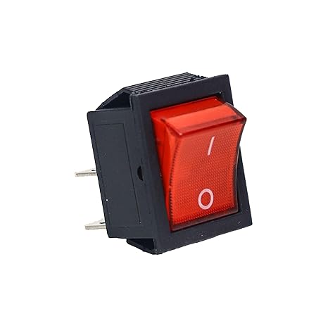 VihanEV Pack of 2 On-Off Rectangle Rocker Switch 220V DPDT Red Indicator Light 4 Pin big Rocker Switch for Kids Bike and Car