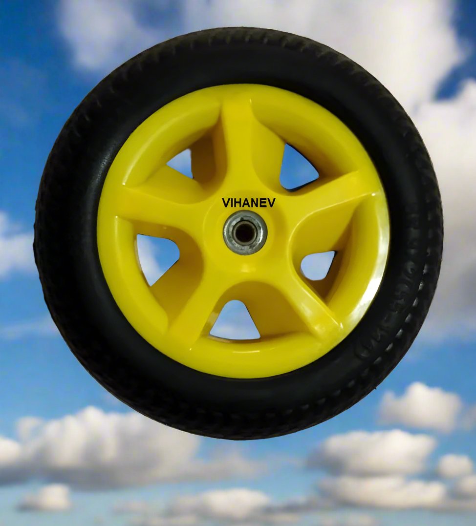 9x2 (55-134) 260x60 Children's Tricycle Yellow Rear Wheel Children's Bicycle Wheels Baby's Wheelbarrow - LWH 20*5*20 cms
