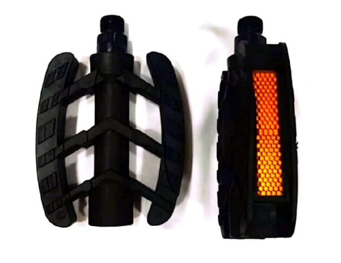Bicycle Pedal Set with Reflector - ABS Plastic (PVC) Cycle Bicycle Pedal Set MTB Mountain Senior Ranger Bikes Free Size