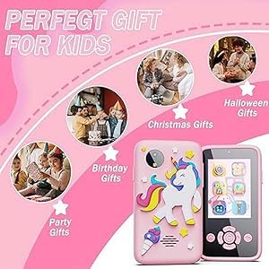 Kids Smart Phone for Girls, Christmas Birthday Gifts for Girls Age 3-10 Kids Toys Cell Phone, 2.8" Touchscreen Toddler Learning Play Toy Phone with Dual Camera, Game (Multi) (Pink)