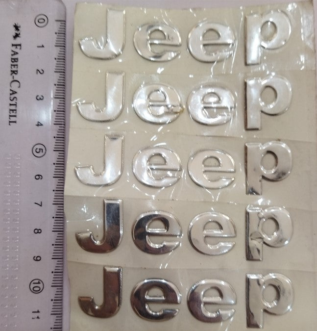 Jeep Logo Sticker - 1 Pc (Use Fevicol to stick it)