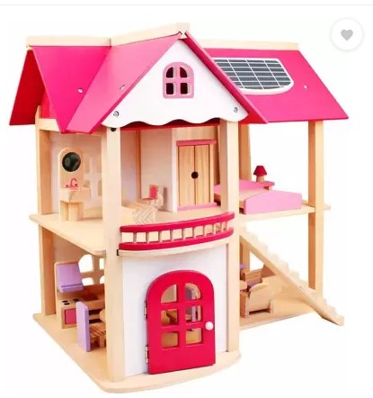 Large Big Doll House Pretend Play Dollhouse Furniture Playset