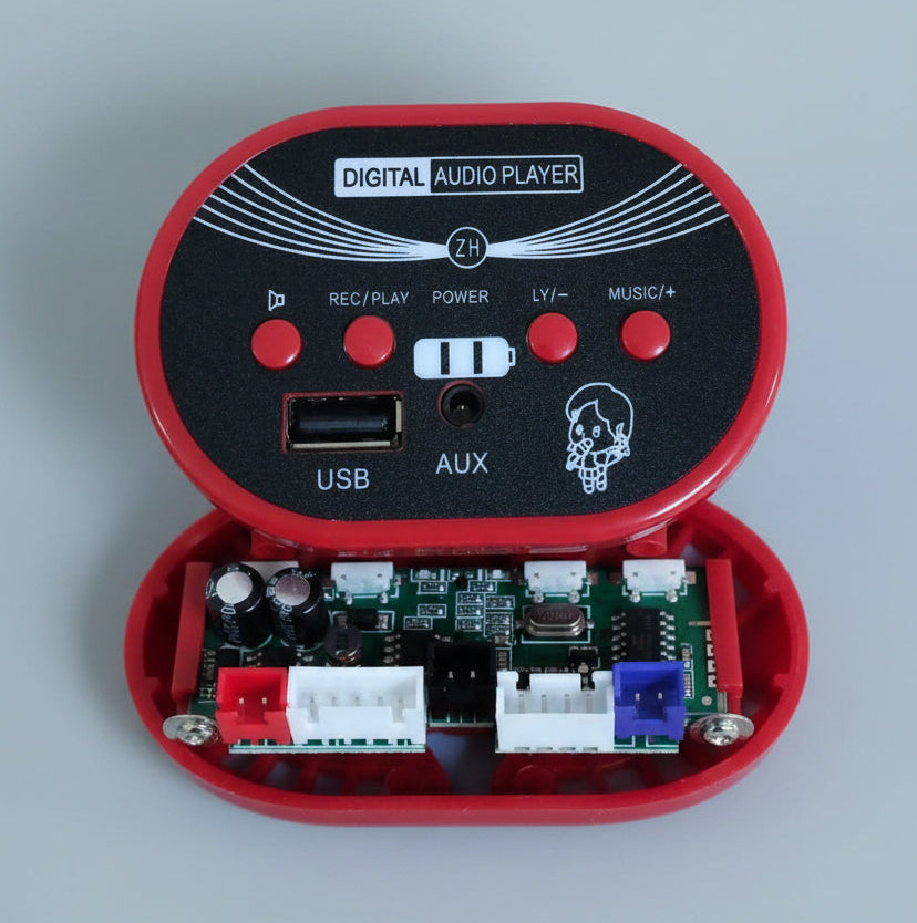 12V Oval RED Music player for Kids Bike and Cars - Pins 22245 (Suitable for 2245 pins also) - WITH Bluetooth