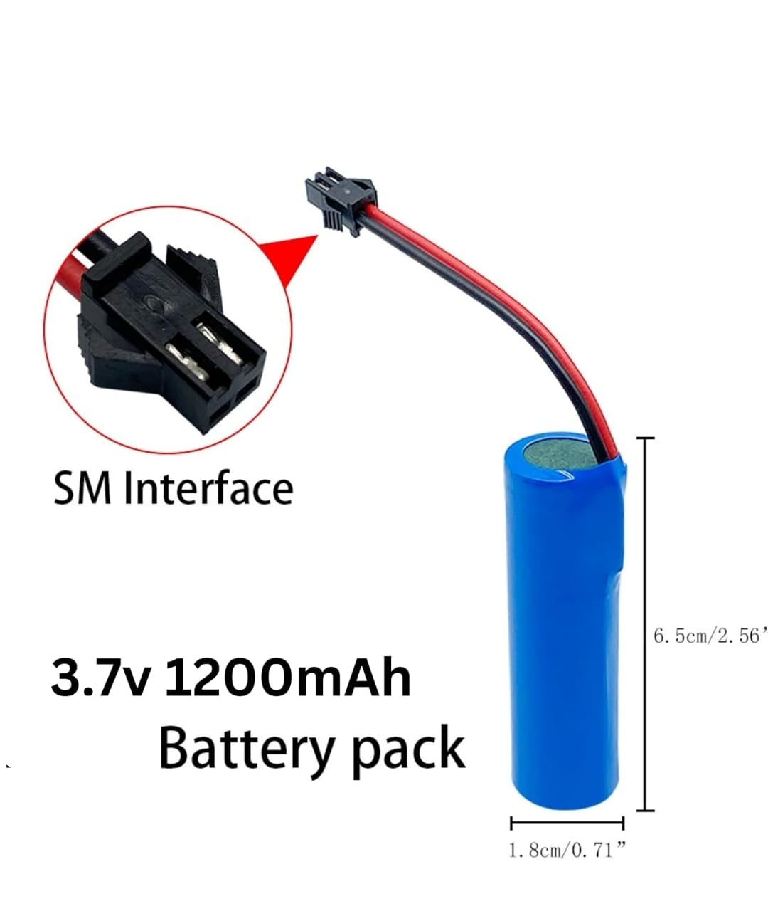 Lithium-ion Rechargeable Battery 3.7V 1200mah - 2 Pin Wire