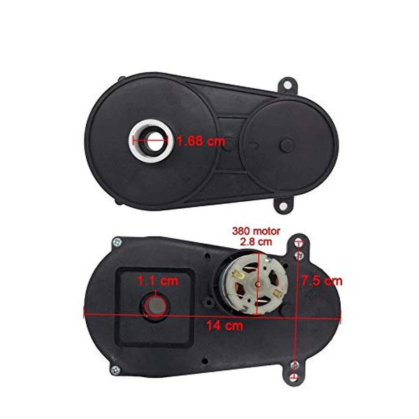 T2 - 12V Hole Type Steering Gearbox WITH Motor - 5000 RPM, 12 mm Inner Diameter – Gearbox RS390