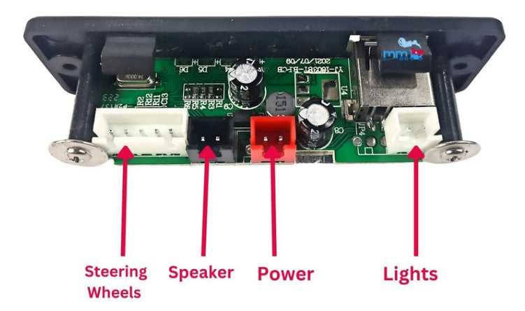 12V Music player for VESPA / JEEP / CAR 2225 Pins rectangle shape - WITH BLUETOOTH