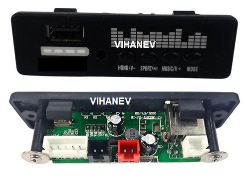 12V Music player for VESPA / JEEP / CAR 2225 Pins rectangle shape - WITH BLUETOOTH