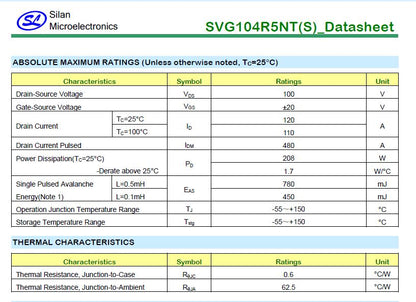 105R5NT / SVG105R5NT DIP MosFET (Compatible with 105R4NT / SVG105R4NT)
