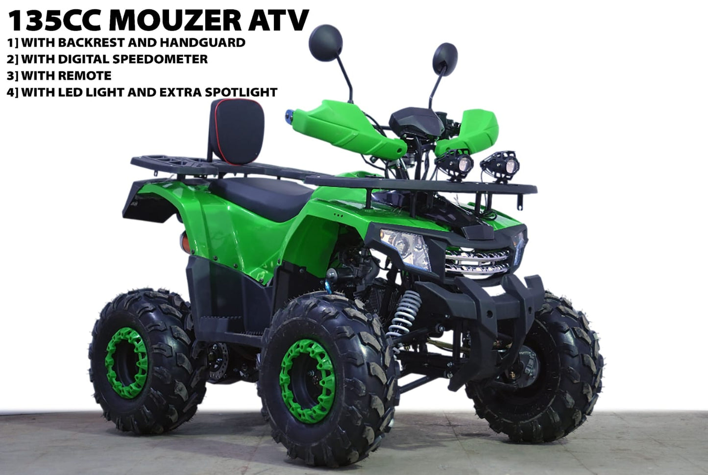 135CC MOUZER ATV 4 Stroke Petrol Engine Automatic Transmission (Quad Bike) Off-Road ATV - 12 to 100 years old - NO RETURNS
