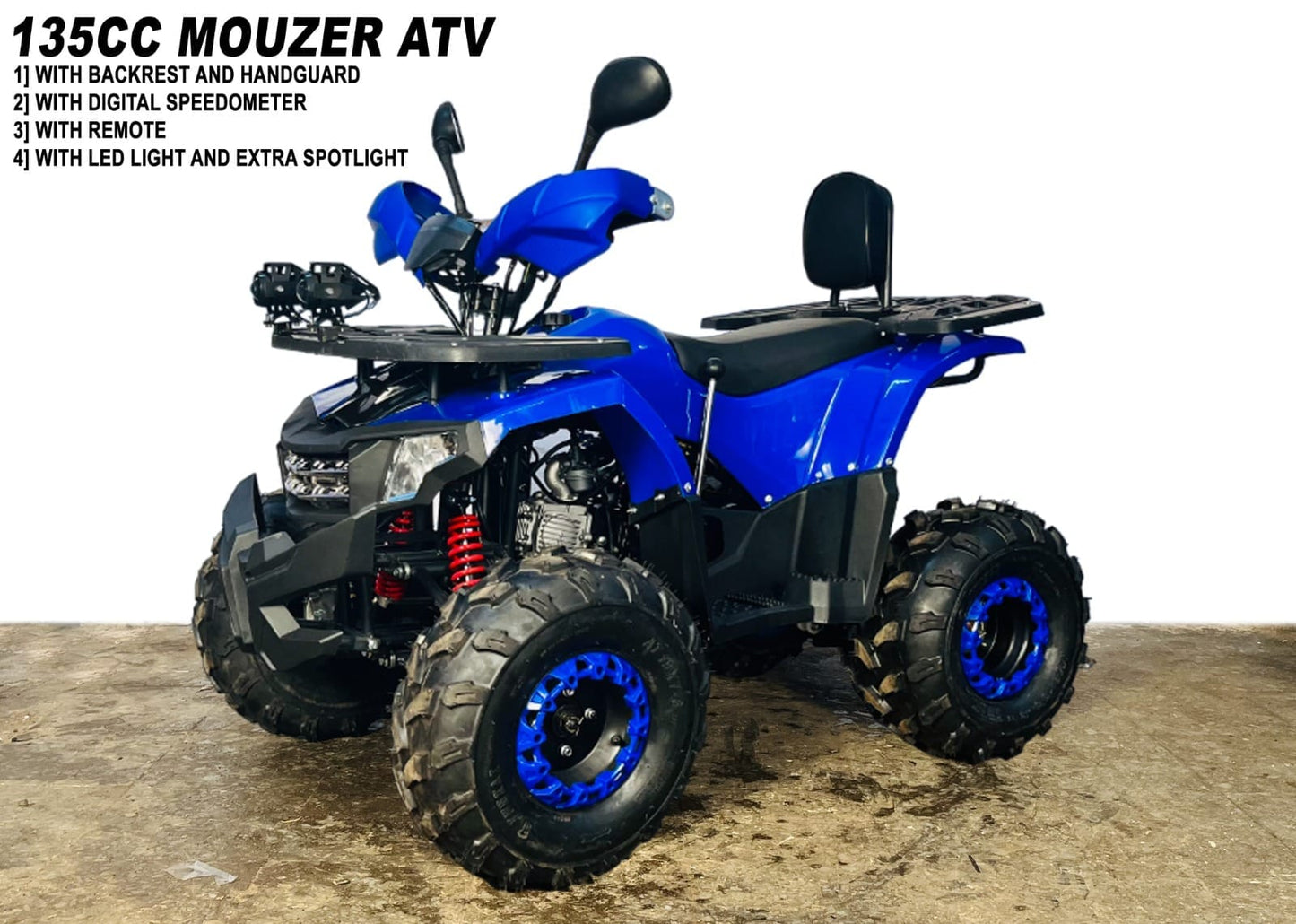 135CC MOUZER ATV 4 Stroke Petrol Engine Automatic Transmission (Quad Bike) Off-Road ATV - 12 to 100 years old - NO RETURNS