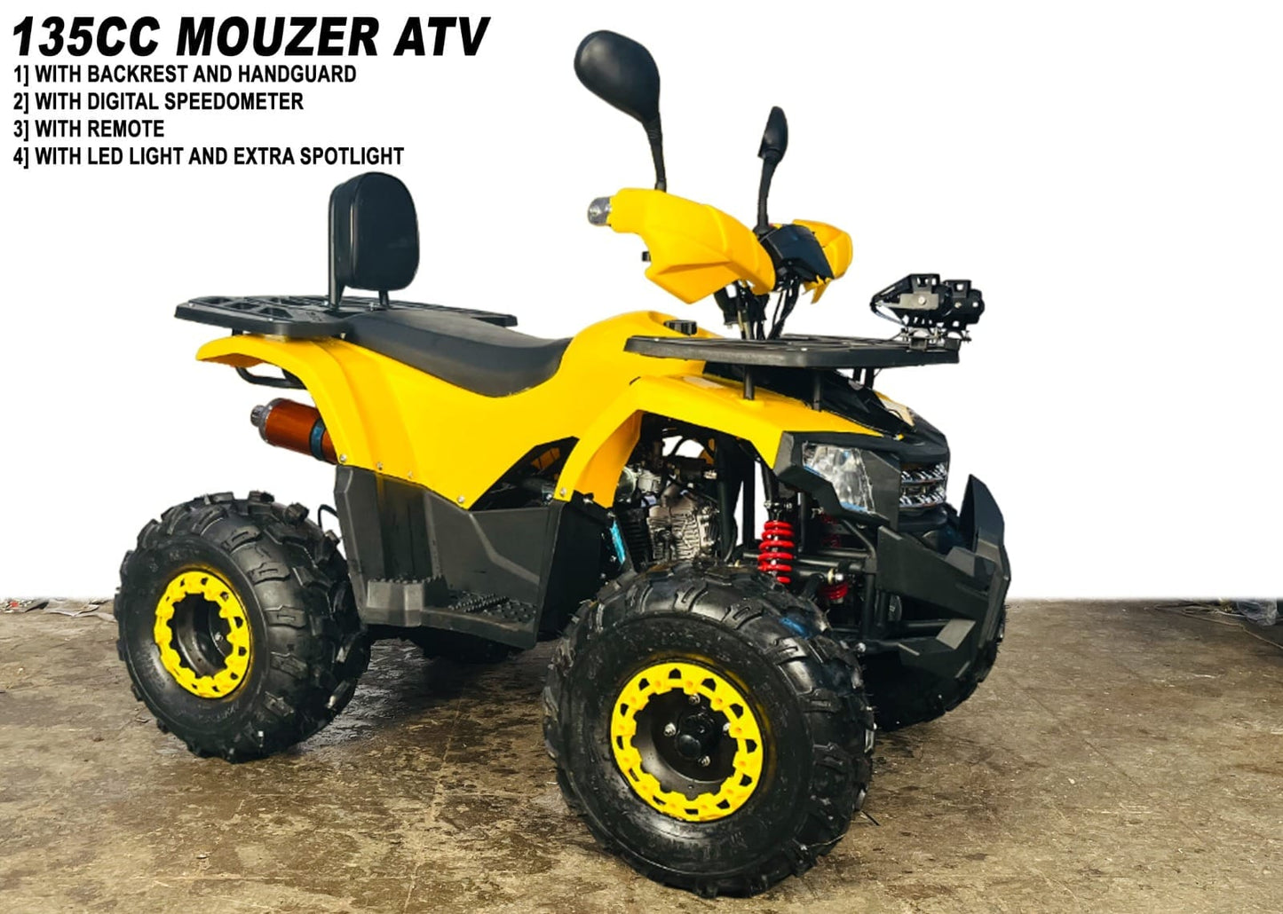 135CC MOUZER ATV 4 Stroke Petrol Engine Automatic Transmission (Quad Bike) Off-Road ATV - 12 to 100 years old - NO RETURNS