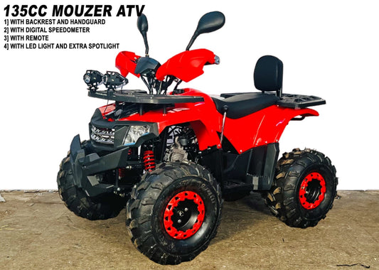 135CC MOUZER ATV 4 Stroke Petrol Engine Automatic Transmission (Quad Bike) Off-Road ATV - 12 to 100 years old - NO RETURNS