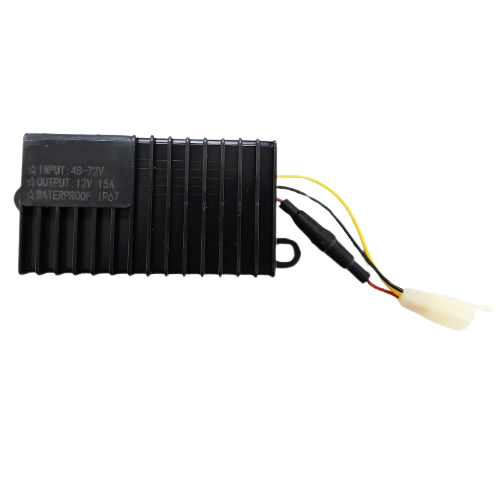 48-72V DC-DC 15A Black Converter with Light Fuse for Electric Scooter – Efficient Power Conversion & Charging