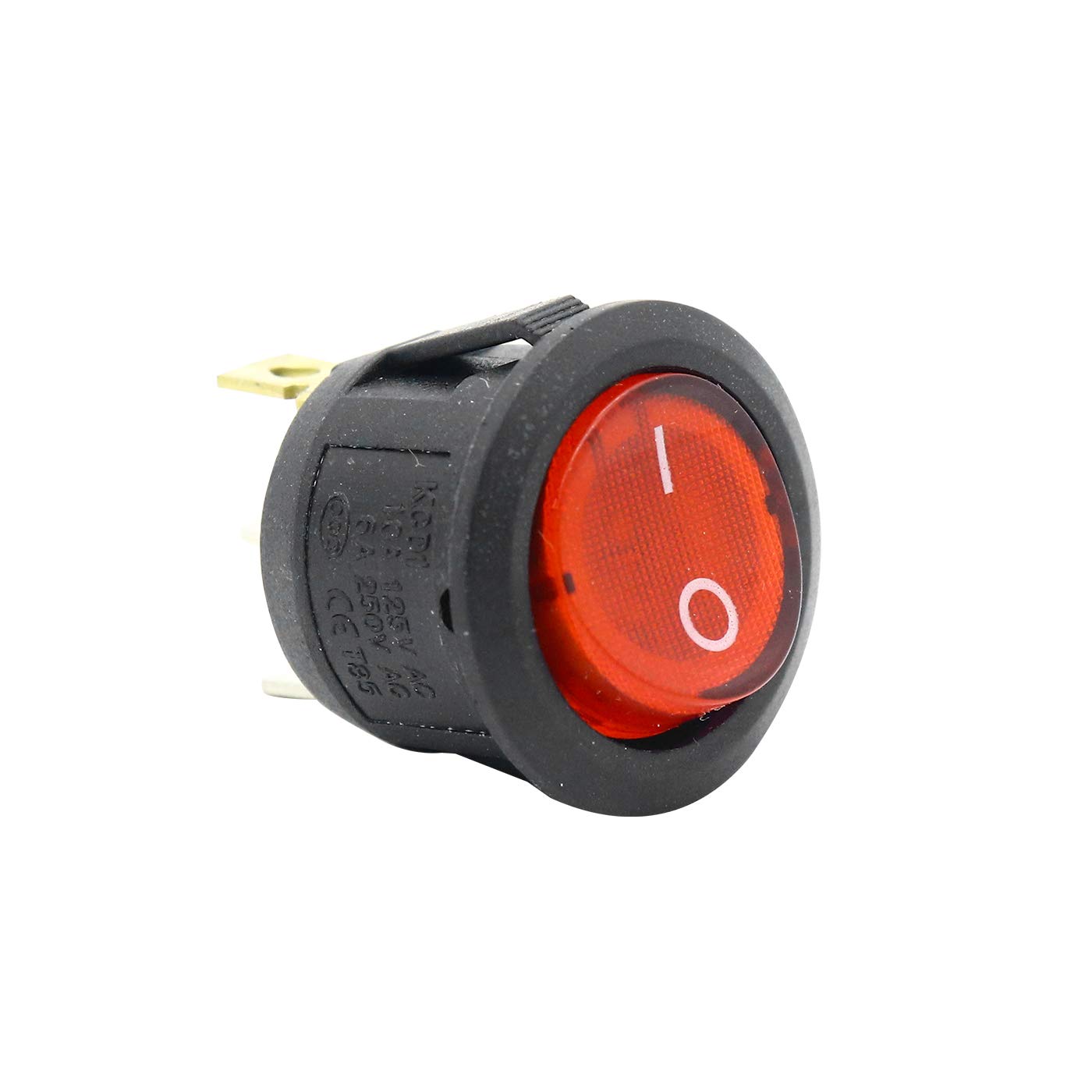 VihanEV 3PIN Rocker Switch Round Switch 10A 125V AC with LED Light (PACK OF 5) for Kids Bike and Car