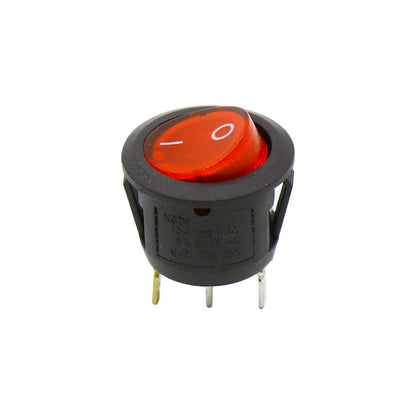 VihanEV 3PIN Rocker Switch Round Switch 10A 125V AC with LED Light (PACK OF 5) for Kids Bike and Car
