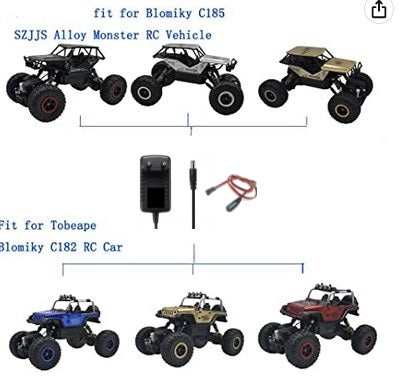 4.8V 500ma Charger for Kids RC Toy car- Make in India - with Red Green light - Blomiky charger replacement