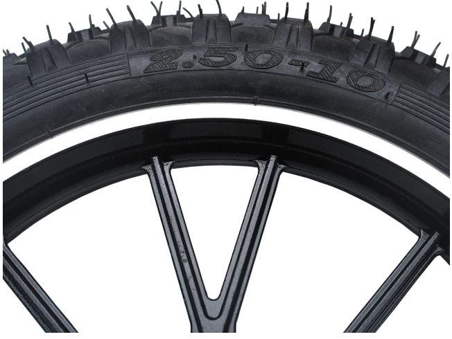 Black rear wheel 2.50-10 TYRE+RIM 49cc, 50cc Dirt Bike Gas Dirt Bike Pit Bikes Youth Dirt Pitbike Mini motorcycle parts