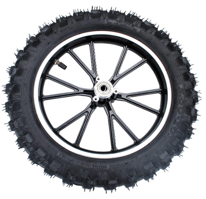 Black rear wheel 2.50-10 TYRE+RIM 49cc, 50cc Dirt Bike Gas Dirt Bike Pit Bikes Youth Dirt Pitbike Mini motorcycle parts