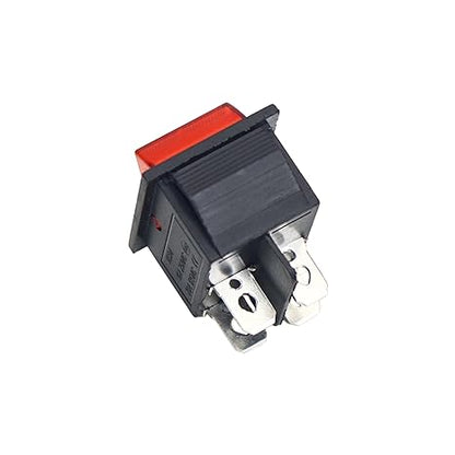 VihanEV Pack of 2 On-Off Rectangle Rocker Switch 220V DPDT Red Indicator Light 4 Pin big Rocker Switch for Kids Bike and Car