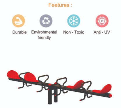 4 SEATER SEE SAW | 1 Month Warranty | 1 to 12 years | 4 SEATER SEE SAW - L 277 × W 52 × H 55 Cm