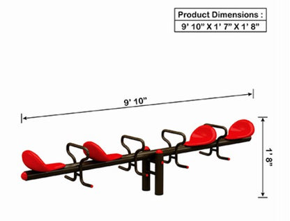 4 SEATER SEE SAW | 1 Month Warranty | 1 to 12 years | 4 SEATER SEE SAW - L 277 × W 52 × H 55 Cm