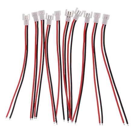 White 51005 2 Pin Connector Plug Male & Female with 100Mm Wire Cable - 5 Pcs - Male & Female