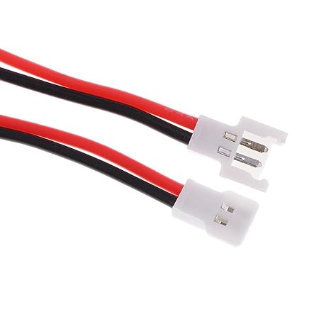 White 51005 2 Pin Connector Plug Male & Female with 100Mm Wire Cable - 5 Pcs - Male & Female