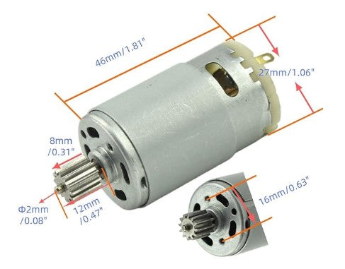 6V 18000 RPM RS390-SP MOTOR (SUITABLE FOR VARIOUS 6V RS390 TYPE GEARBOXES)