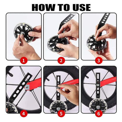 Kids Bicycle Training Balancing Side Wheels with Light for 12 Inches to 20 Inches | Cycling | Bicycle Accessories | Training Wheels | Color may be Different