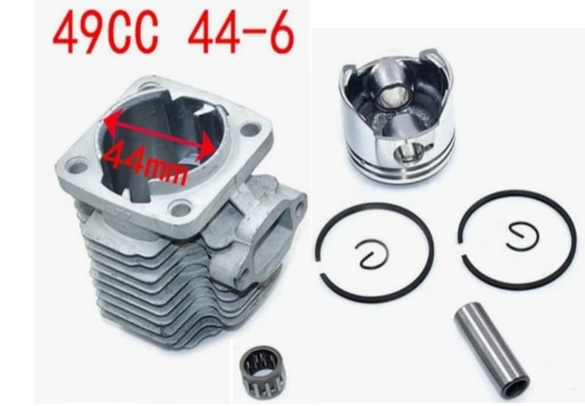 49CC 44-6 Engine Cylinder Head With 12mm Piston Pin Full Kit For 2 Stroke Mini Dirt Bike, ATV Quad Bike, BLOCK PISTON