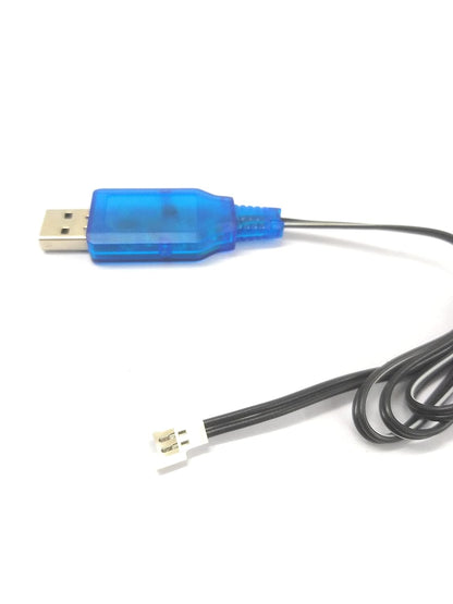 3.7V / 4.8V LiPo Battery USB Charger Cable, Fast Charging, Safe & Durable for RC Cars, Drones and Boats - Black