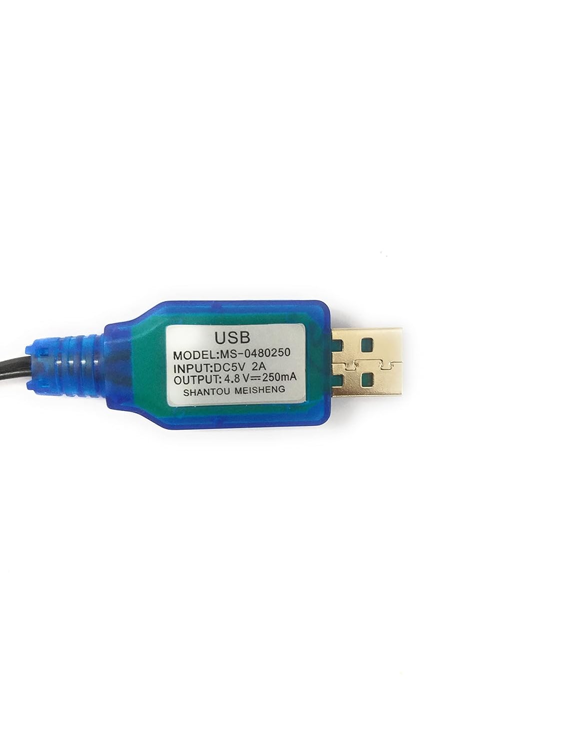 3.7V / 4.8V LiPo Battery USB Charger Cable, Fast Charging, Safe & Durable for RC Cars, Drones and Boats - Black