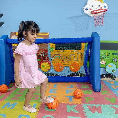 Soccer / Football Goal Post (Blue) | Portable Soccer / Football Goal Post | 1 Month Warranty | 2 to 10 years | Soccer Goal Post - L 171 × W 55 × H 97 Cm
