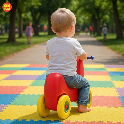 Push Ride on for Kids | Curved Seat | Backrest | Easy Grip | Four Wheel | Lightweight | Animal Theme | Indoor Outdoor Games | Safe Toy | Small | 1 Month Warranty | 1 to 5 years