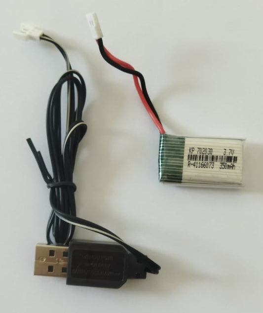 Original Chinese Drone Battery Long lasting - 3.7V 350mah and USB connector - L*W*H 3.2*0.8*2 cms