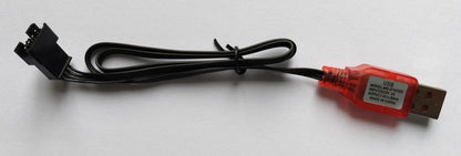 7.4V 300ma - 4 Pin - 2S Battery USB Charging Cable with SM-4P Reverse Plug Connector for EC16 DE85 HM202 RC Toy Car, Off-Road Vehicle, M416 Electric Gel Elastic Toy, 7.4V Lipo Battery USB Charger