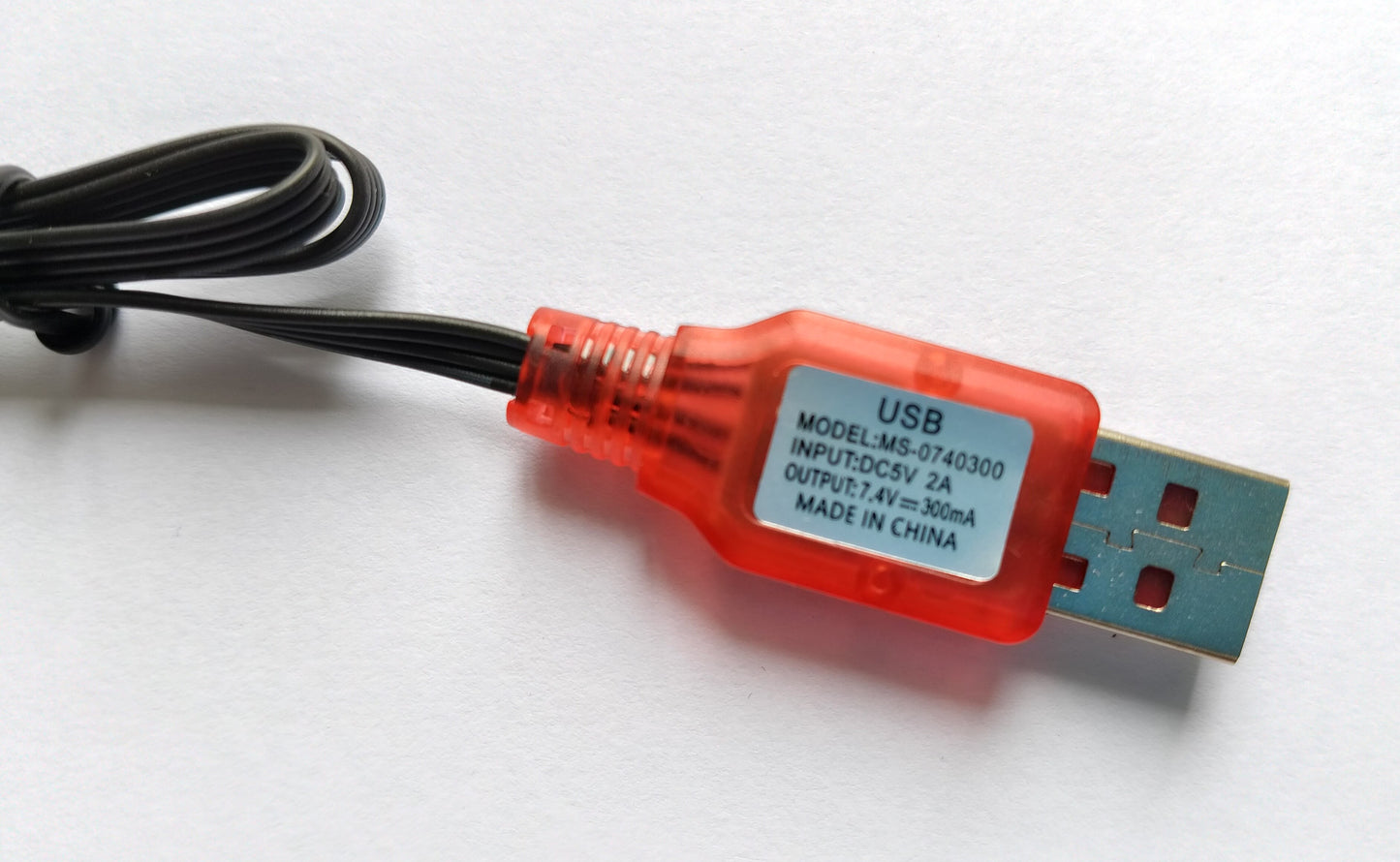 7.4V 300ma - 4 Pin - 2S Battery USB Charging Cable with SM-4P Reverse Plug Connector for EC16 DE85 HM202 RC Toy Car, Off-Road Vehicle, M416 Electric Gel Elastic Toy, 7.4V Lipo Battery USB Charger