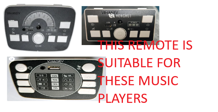 HCD Blue buttons Remote for All in One Music Players for Kids cars