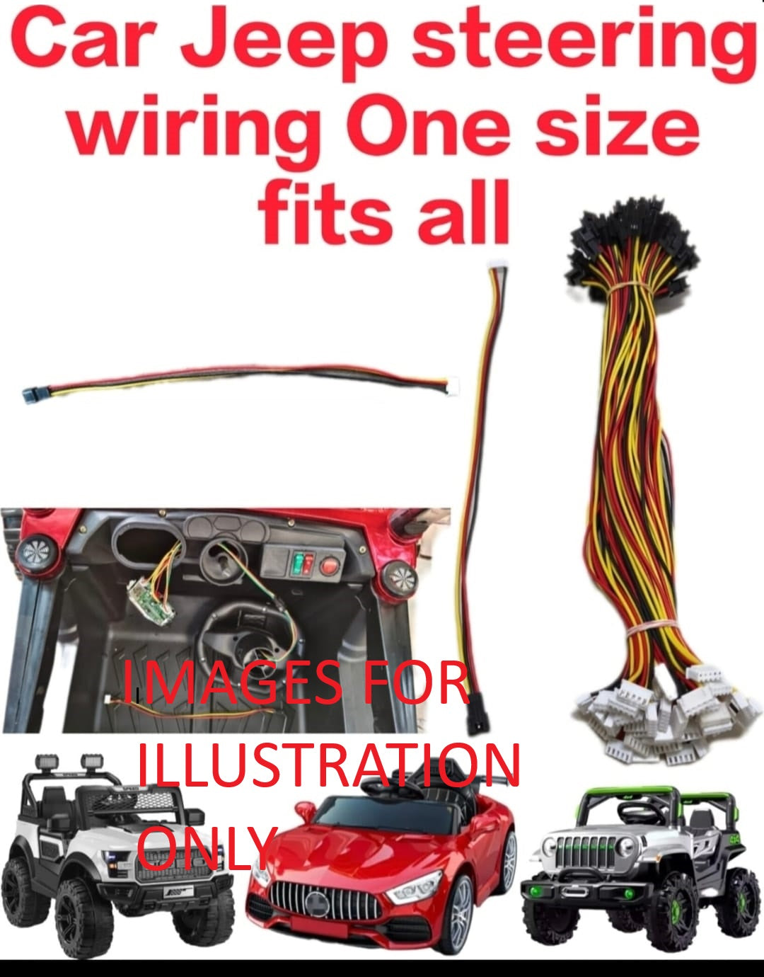 1 Pc of Kids Car Jeep Steering Wiring - For POBO, FORD, Jeep etc