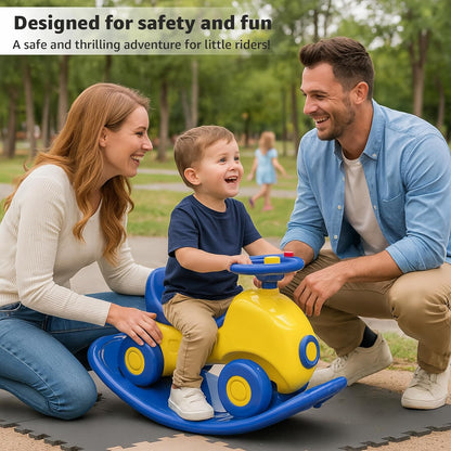 Kids Royal Ride on Push Car 3-in-1 Ride-On Rocker for Kids  Rocker & Ride-On Toy  Balance Board  Smooth Rounded Edges  Steering Wheel Indoor Toy  for 12+ Months | 1 Month Warranty | HORSE - L 81 × W 32 × H 47 cm