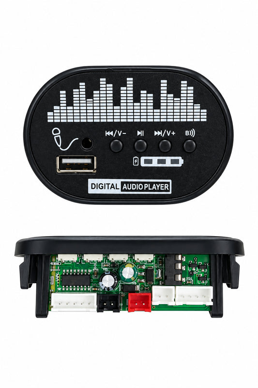 12V Oval BLACK Music player for Kids Bike and Cars - Pins 22245 (Suitable for 2245 pins also) - WITH Bluetooth