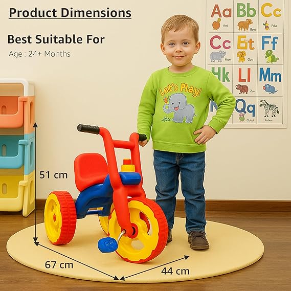 Push Ride on for Kids | Curved Seat | Backrest | Easy Grip | Four Wheel | Lightweight | Animal Theme | Indoor Outdoor Games | Safe Toy | Small | 1 Month Warranty | 1 to 5 years