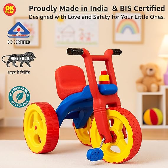 Push Ride on for Kids | Curved Seat | Backrest | Easy Grip | Four Wheel | Lightweight | Animal Theme | Indoor Outdoor Games | Safe Toy | Small | 1 Month Warranty | 1 to 5 years