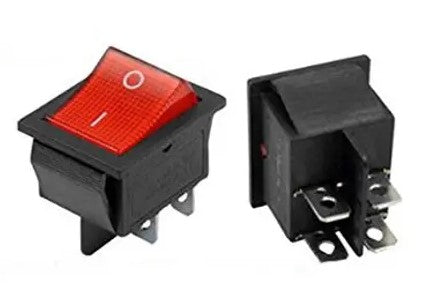 On-Off RED Square Plastic Switch (4-Pin) for Kids Bike and Car - R1 Bike