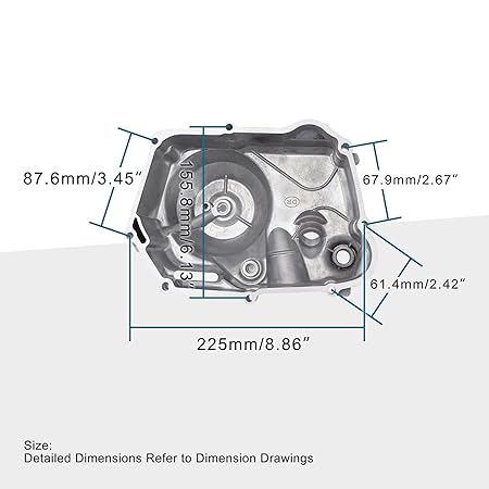 Right Side Engine Casing Cover for 50cc 70cc 90cc 110cc 125cc Dirt Bikes ATV Go Kart Pit Bike Quad 4 Wheeler Dune Buggy