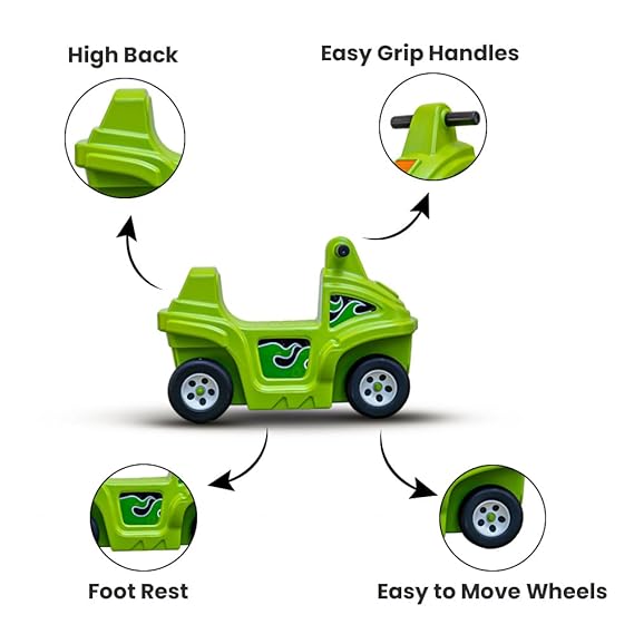 Roller Coaster for Kids with Push On Ride On Car Footrest Support Backrest Easy Grip Safe & Fun Activity Easy Assemble Storage Perfect Indoor & Outdoor Playset | 1 Month Warranty | 2 to 8 years | Roller Coaster - L 315 × W 80 × H 70 Cm