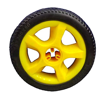 9x2 (55-134) 260x60 Children's Tricycle Yellow FRONT Wheel Children's Bicycle Wheels Baby's Wheelbarrow - LWH 20*5*20 cms