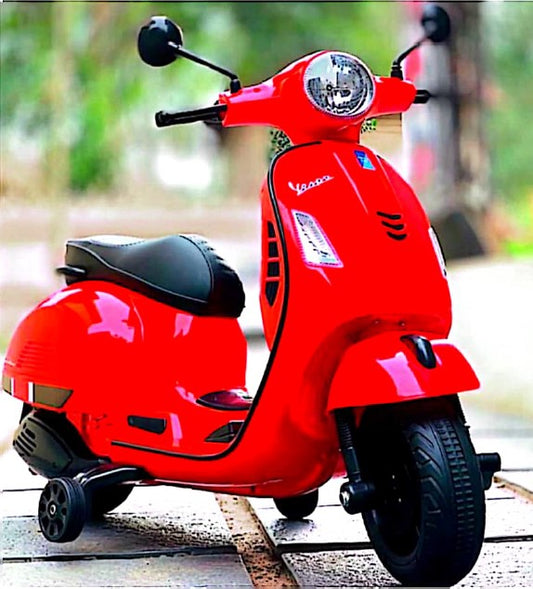 Vespa 6V Foot accelerator Scooter Bike For Kids - With side wheels - 1 to 8 years